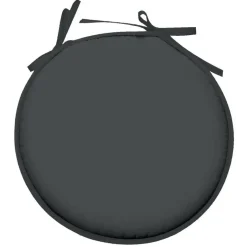 Stof Textile Home stoelkussens - antraciet - D40 x H3 cm New