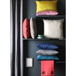 Stof Textile stoelkussen - petrol blauw - 40 x 40 x 4 cm