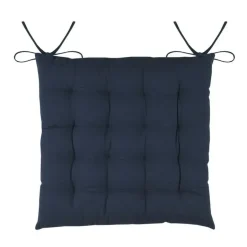 Stof Textile stoelkussens - donkerblauw - 38 x 38 x 3.5 cm Best
