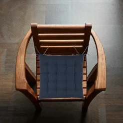 Stof Textile stoelkussens - donkerblauw - 38 x 38 x 3.5 cm Best