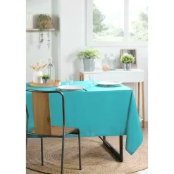 Stof Textile Tafelkleed - 145 x 240 cm - turquoise - Tafellaken Hot