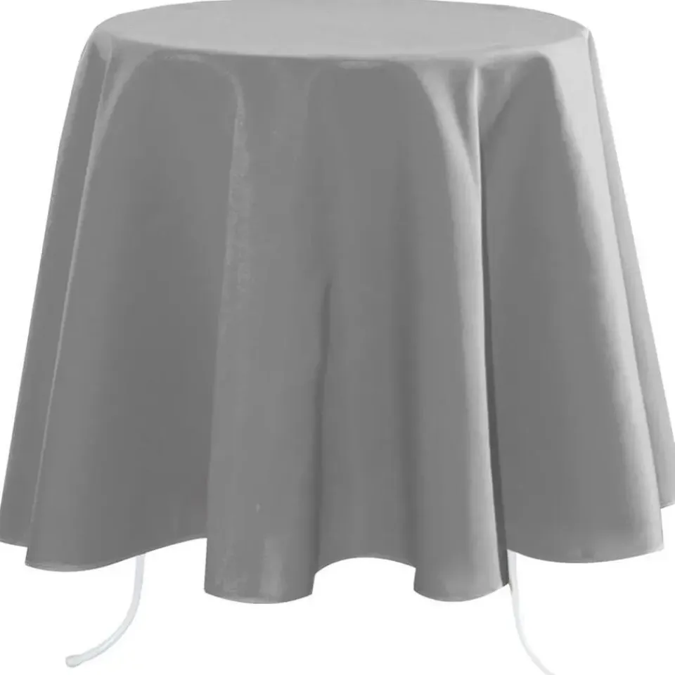 Stof Textiles Tafelkleed - Dia 180 cm - grijs - Tafellaken Clearance