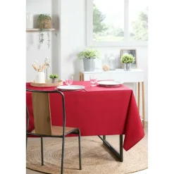 Stof Textiles Tafelkleed - 145 x 200 cm - rood - Tafellaken Clearance