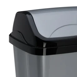 Storage Solutions Afvalemmer - 16L - grijs/zwart - klep deksel Clearance
