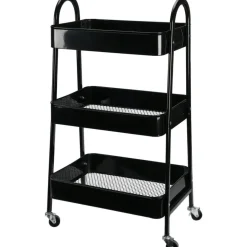 Storage Solutions Keukentrolley - zwart - metaal - 79x44x32 cm Clearance