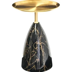 Leen Bakker STORM - Bijzettafel - Zwart/Goud - Metaal New