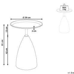 Leen Bakker STORM - Bijzettafel - Zwart/Goud - Metaal New