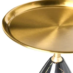 Leen Bakker STORM - Bijzettafel - Zwart/Goud - Metaal New