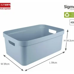 Sunware opbergbox Sigma - kunststof - 45L - lichtblauw Discount