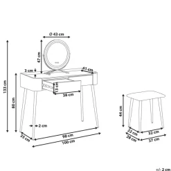Beliani SURIN - Kaptafel - Grijs - MDF New