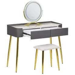 Beliani SURIN - Kaptafel - Grijs - MDF New