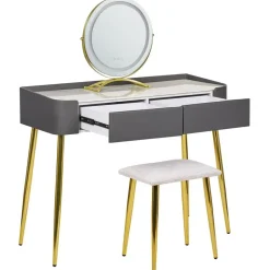 Beliani SURIN - Kaptafel - Grijs - MDF New