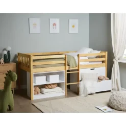 Beliani SUSVILLE - Kinderbed - Lichtbruin - 90 x 200 cm - Rubberhout Online