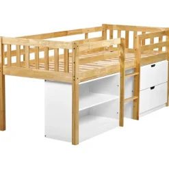 Beliani SUSVILLE - Kinderbed - Lichtbruin - 90 x 200 cm - Rubberhout Online