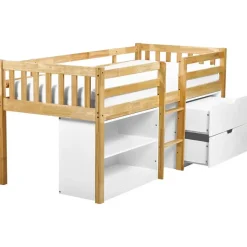 Beliani SUSVILLE - Kinderbed - Lichtbruin - 90 x 200 cm - Rubberhout Online