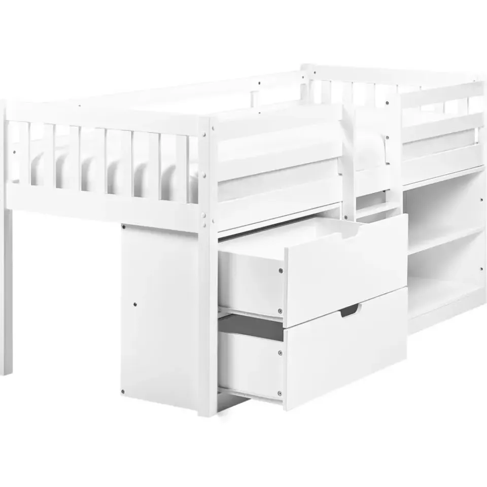 Beliani SUSVILLE - Kinderbed - Wit - 90 x 200 cm - Rubberhout Best