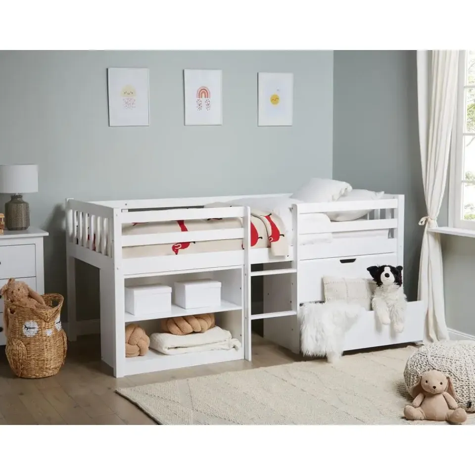 Beliani SUSVILLE - Kinderbed - Wit - 90 x 200 cm - Rubberhout Best