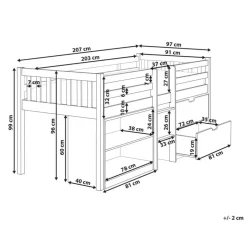 Beliani SUSVILLE - Kinderbed - Wit - 90 x 200 cm - Rubberhout Best