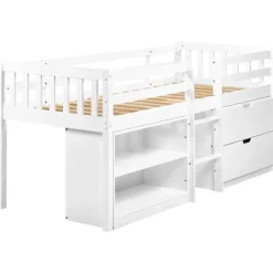 Beliani SUSVILLE - Kinderbed - Wit - 90 x 200 cm - Rubberhout Best