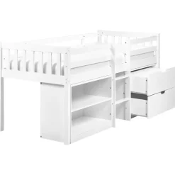 Beliani SUSVILLE - Kinderbed - Wit - 90 x 200 cm - Rubberhout Best