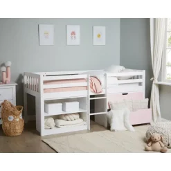 Beliani SUSVILLE - Kinderbed - Wit/Roze - 90 x 200 cm - Rubberhout Best