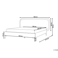 Beliani SUZETTE - Tweepersoonsbed - Beige - 140 x 200 cm - Polyester Online