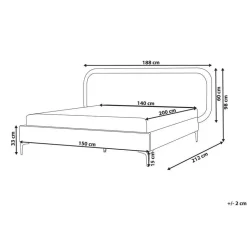 Beliani SUZETTE - Tweepersoonsbed - Beige - 140 x 200 cm - Polyester Online