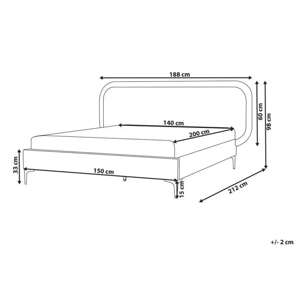 Beliani SUZETTE - Tweepersoonsbed - Beige - 140 x 200 cm - Polyester Online