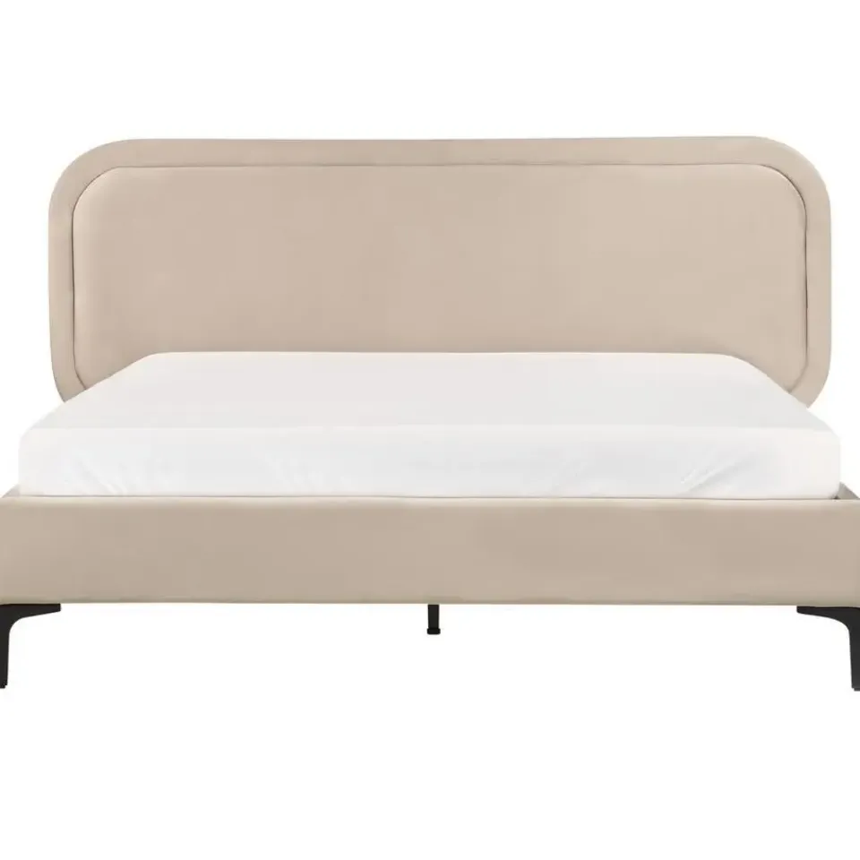 Beliani SUZETTE - Tweepersoonsbed - Beige - 140 x 200 cm - Polyester Online