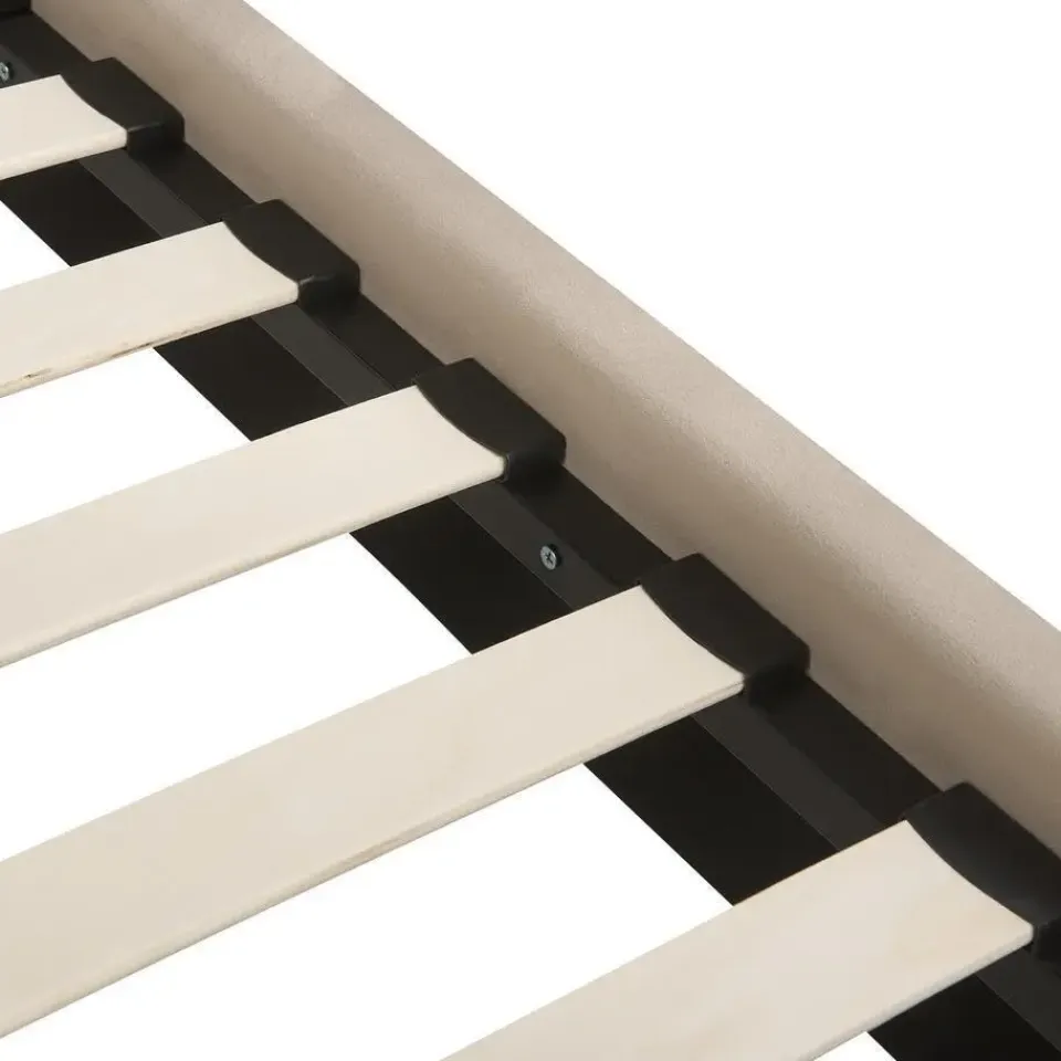 Beliani SUZETTE - Tweepersoonsbed - Beige - 140 x 200 cm - Polyester Online