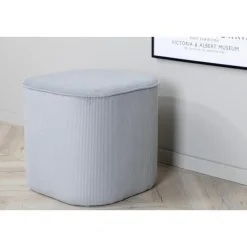 Svea - Arlo poef - rib - grijs