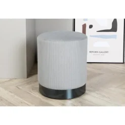 Svea - Cleo poef - rib - grijs Clearance