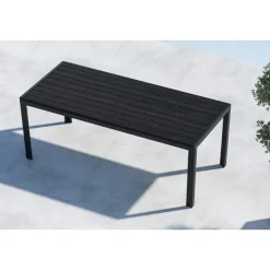 Svea - Farid tuintafel - 205 x 90 x 74 cm - zwart Online