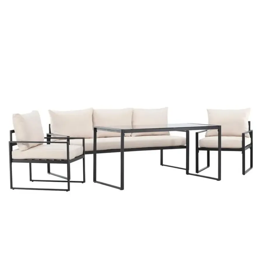 Svea - Fatima loungeset - zwart/beige Clearance