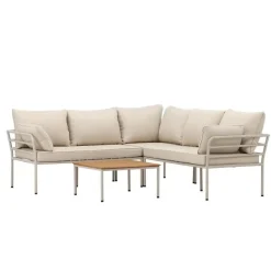 Svea - Jamal loungeset - hoekbank en tafel - beige/zand Online