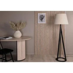 Svea - Nala vloerlamp - 160 cm - linnen - zwart Discount