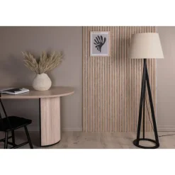 Svea - Nala vloerlamp - 160 cm - linnen - zwart Discount