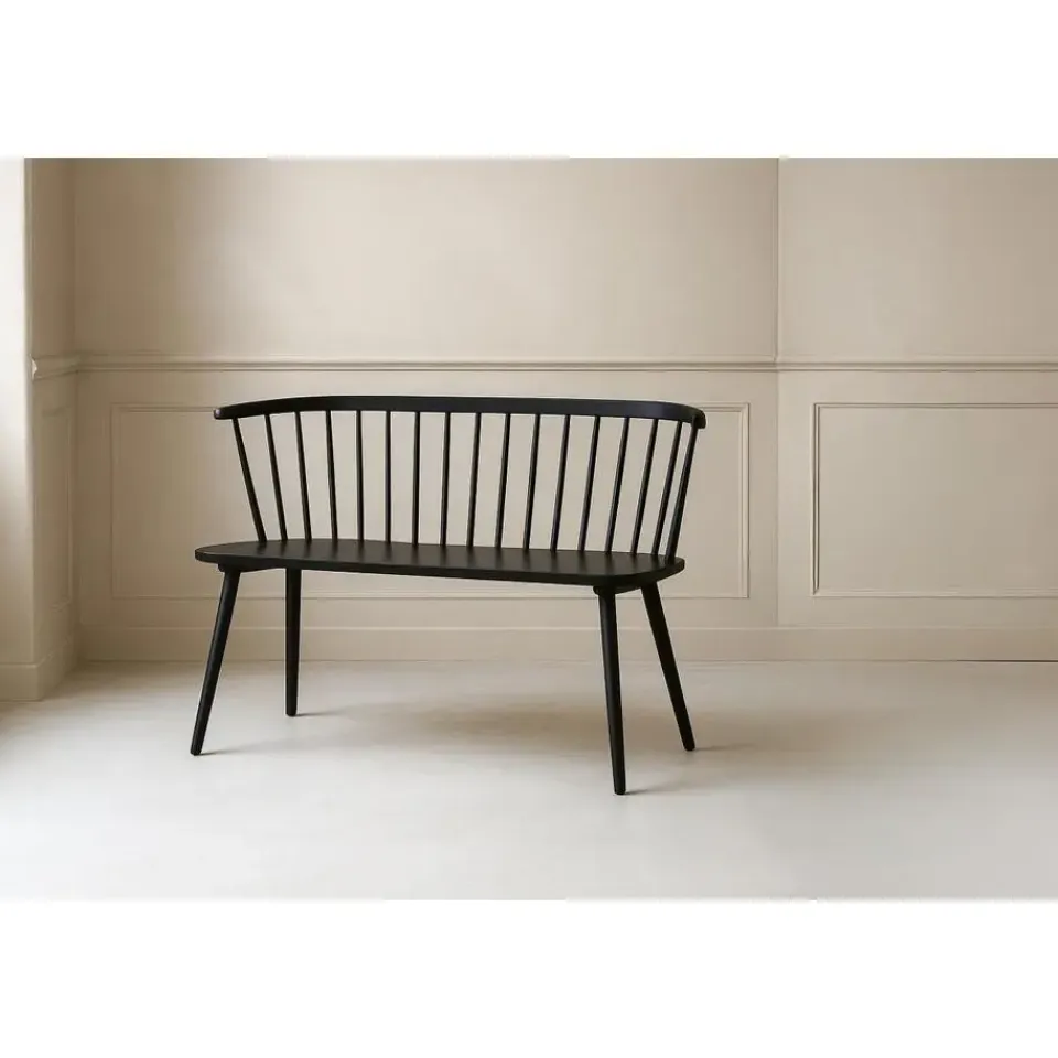 Svea - Rahimi eetkamerbank - 120 cm - zwart Outlet