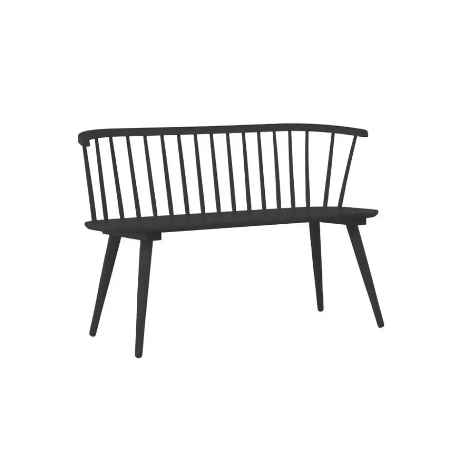 Svea - Rahimi eetkamerbank - 120 cm - zwart Outlet