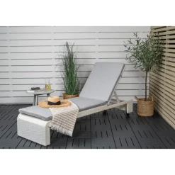 Svea - Yuri ligbed - wicker - wit/grijs Best