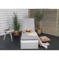 Svea - Yuri ligbed - wicker - wit/grijs Best