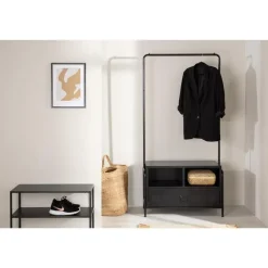 Svea - Zanda kledingrek - 175 x 100 cm - zwart New