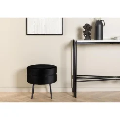 Svea - Zane hocker - velvet - zwart Hot