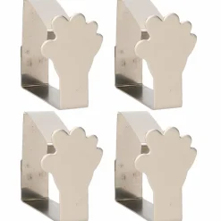 Merkloos Tafelkleedklemmen - 4x stuks - zilverkleurig - handjes - 5 cm Outlet