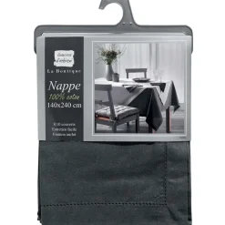 Wicotex Tafelkleed/tafellaken - antraciet - 140 x 240 cm - katoen stof