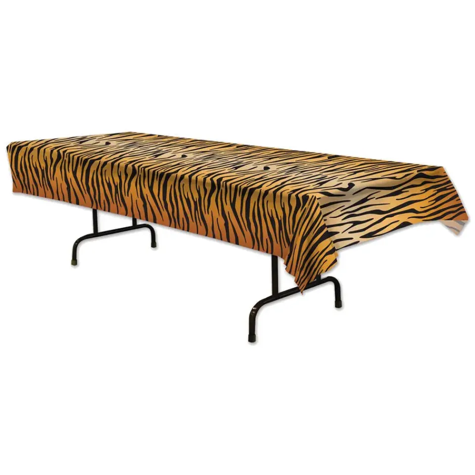 Merkloos Tafellaken/tafelkleed tijger print - 137 x 274 cm - Jungle thema Online