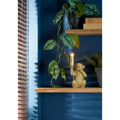 Light & Living Tafellamp Monkey - Goud - 13x12,5x23,5cm Clearance