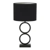 Light & Living Tafellamp Stelios/Velours Ovaal - Zwart/Zwart - Ø15x62cm Discount