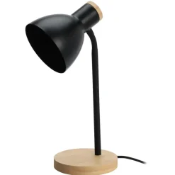 Home & Styling Tafellamp/bureaulampje Design Light - hout - zwart - H36 cm Online