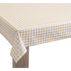 Leen Bakker Tafelzeil Linda - geel/wit ruit - 140cm Hot